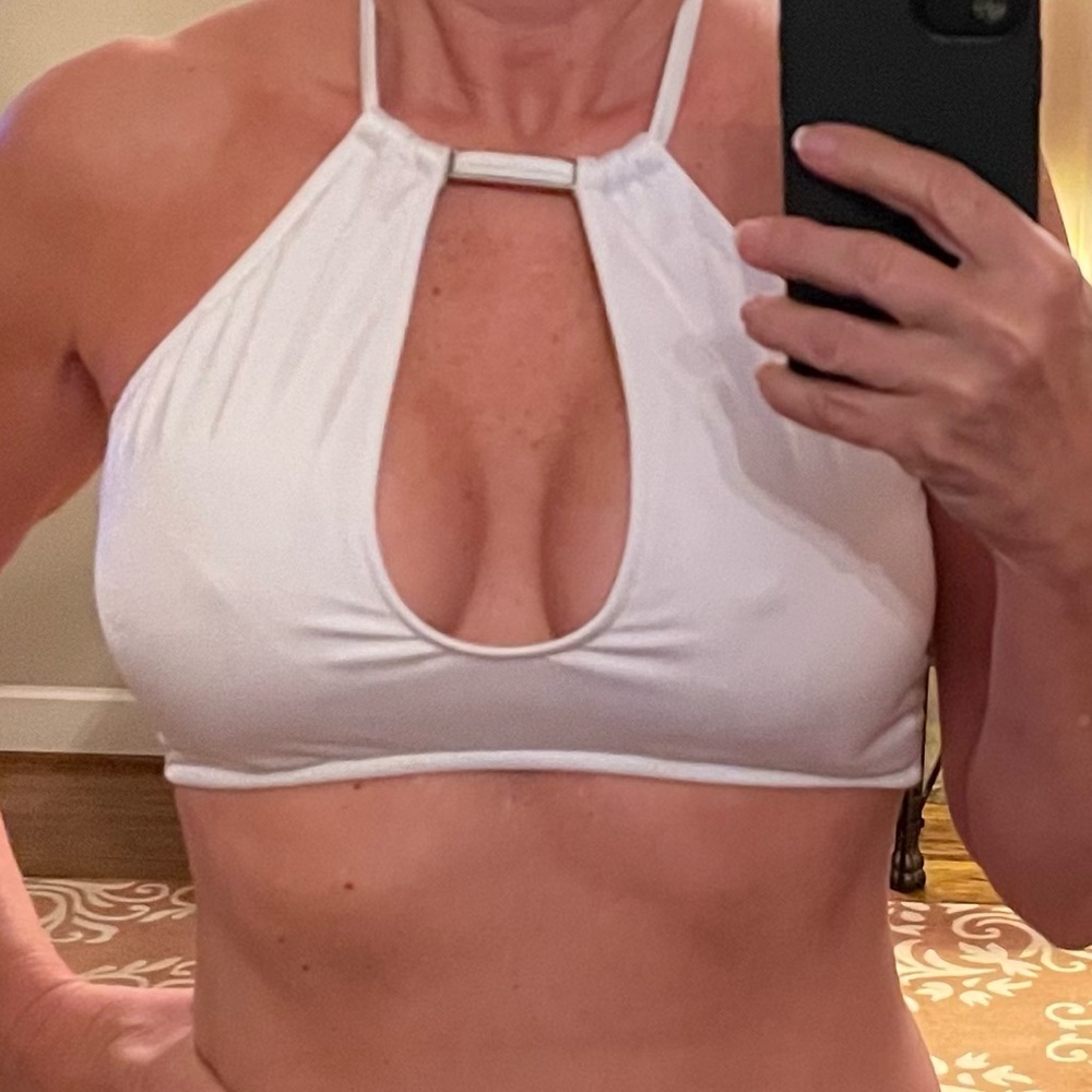 Sexy, white-hot keyhole bikini top